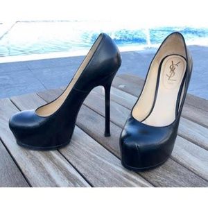 AUTHENTIC YSL Tribute Two Black Pumps Size 37